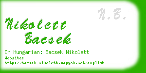 nikolett bacsek business card